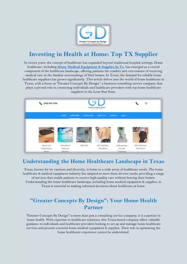 investing in health at home top tx supplier