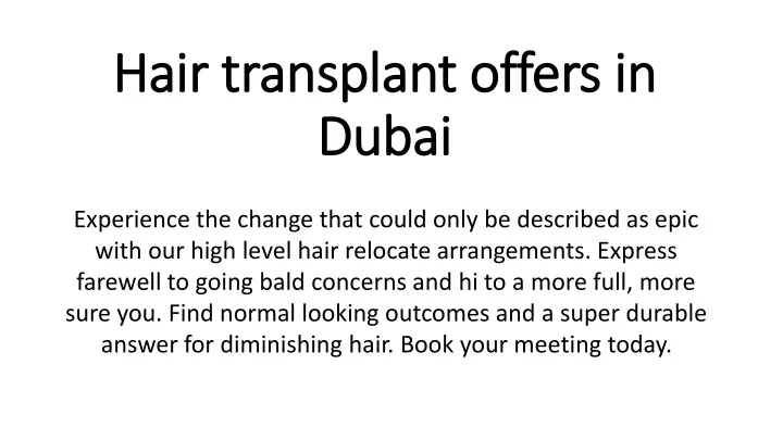 hair transplant offers in dubai