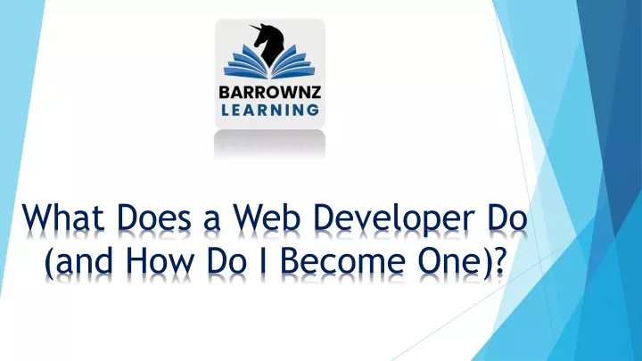 what does a web developer do and how do i become
