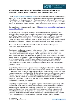 healthcare assistive robot market revenue share