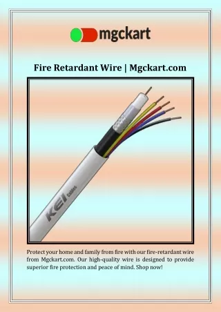 Fire Retardant Wire | Mgckart