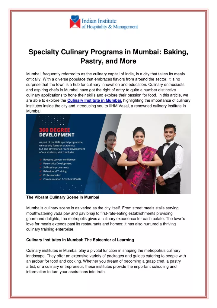 specialty culinary programs in mumbai baking