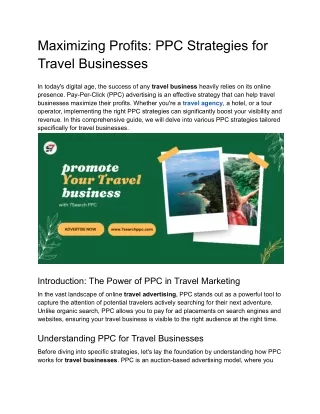 Maximizing Profits_ PPC Strategies for Travel Businesses