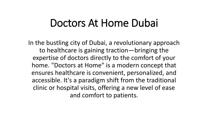 doctors at home dubai