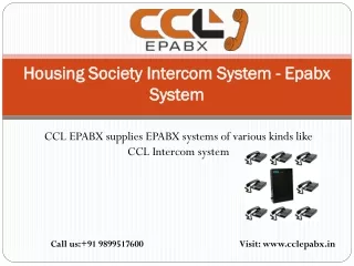 Housing Society Intercom System - Epabx Intercom System