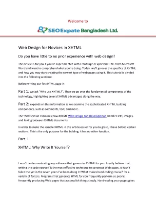 XHTML Web Designs