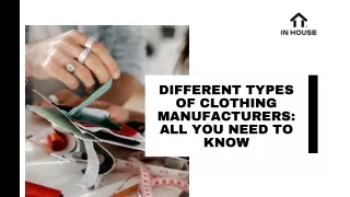 different types of clothing manufacturers