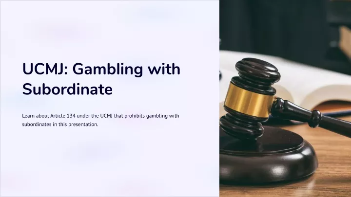 ucmj gambling with subordinate