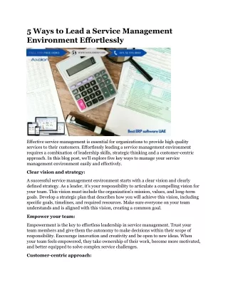 5 ways to lead a service management environment