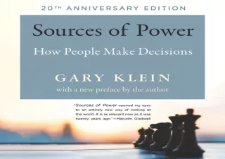 FREE READ [PDF] Sources of Power: How People Make Decisions (The MIT Press)