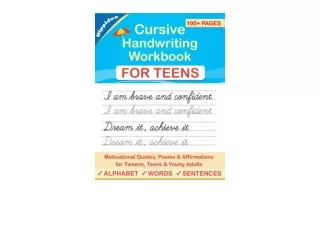 Download Cursive Handwriting Workbook for Teens A cursive writing practice workb