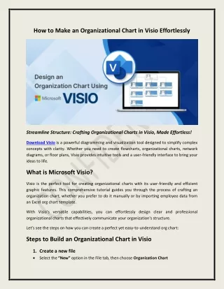 how to make an organizational chart in visio