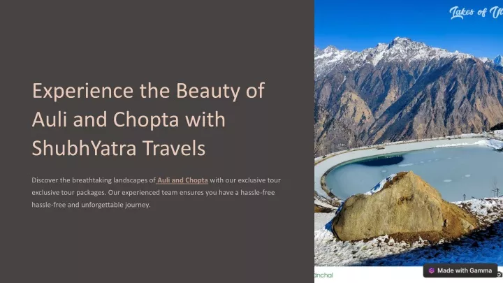 experience the beauty of auli and chopta with