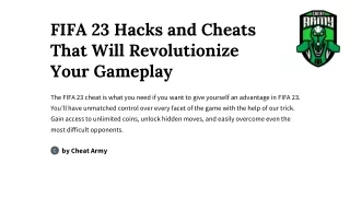 FIFA 23 Hacks and Cheats That Will Revolutionize Your Gameplay - Cheat Army