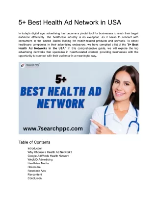 5  Best Health Ad Network in USA
