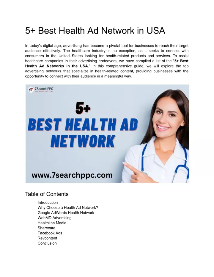 5 best health ad network in usa