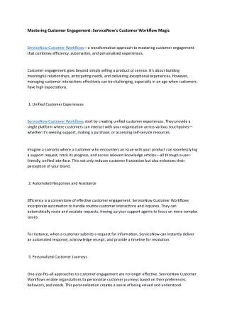 mastering customer engagement servicenow