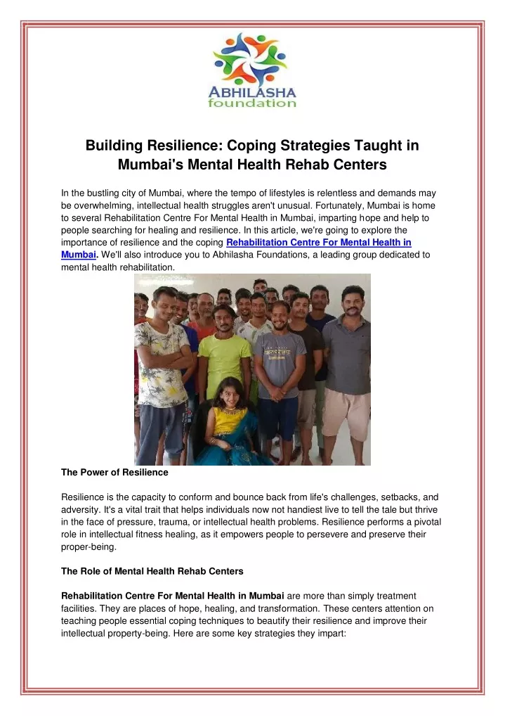 building resilience coping strategies taught