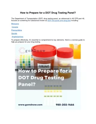 How to Prepare for a DOT Drug Testing Panel