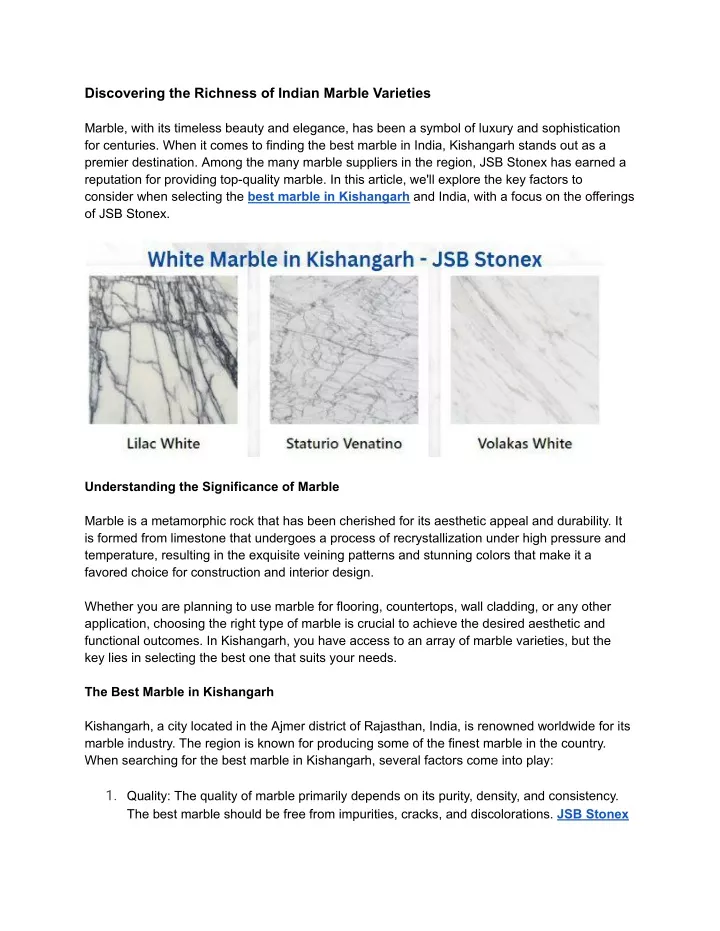 discovering the richness of indian marble