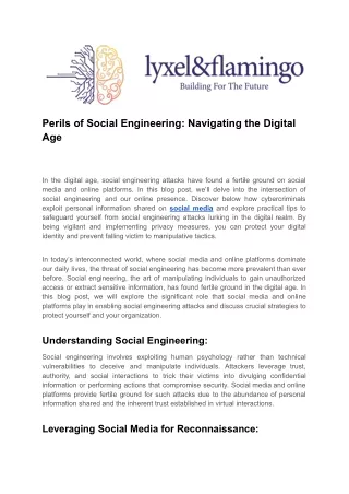 perils of social engineering navigating