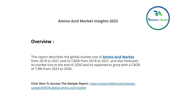 amino acid market insights 2023
