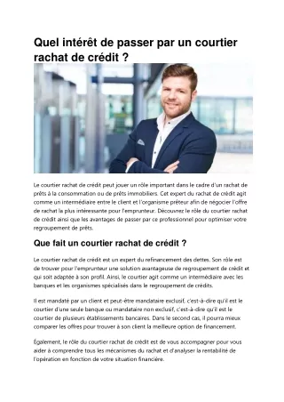 Trouvez Votre Solution Financière avec un Courtier Rachat de Crédit