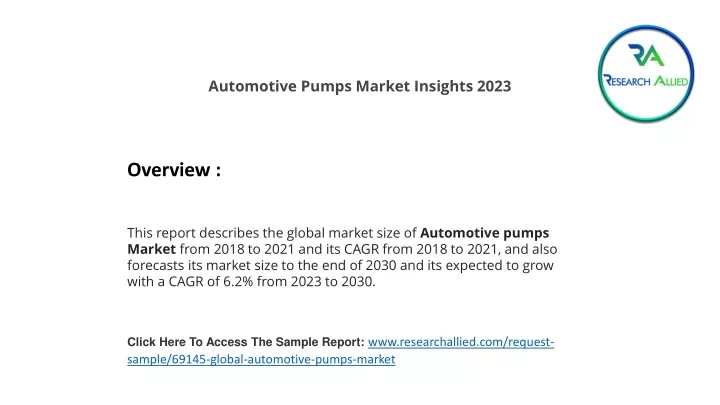 automotive pumps market insights 2023