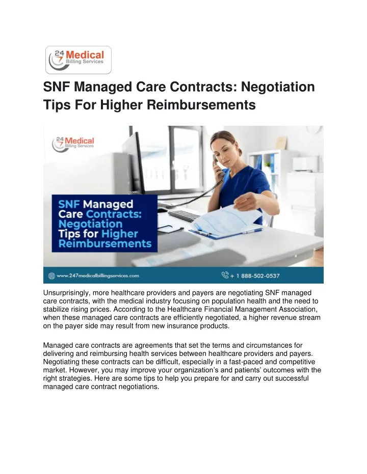 snf managed care contracts negotiation tips