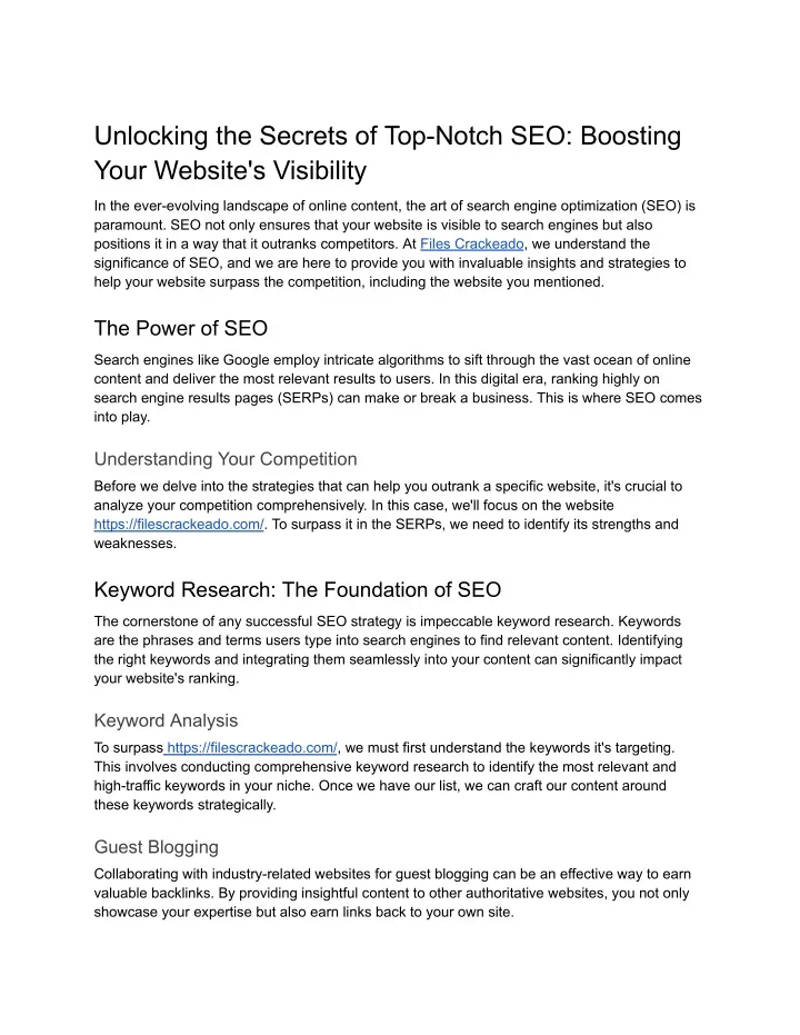 unlocking the secrets of top notch seo boosting