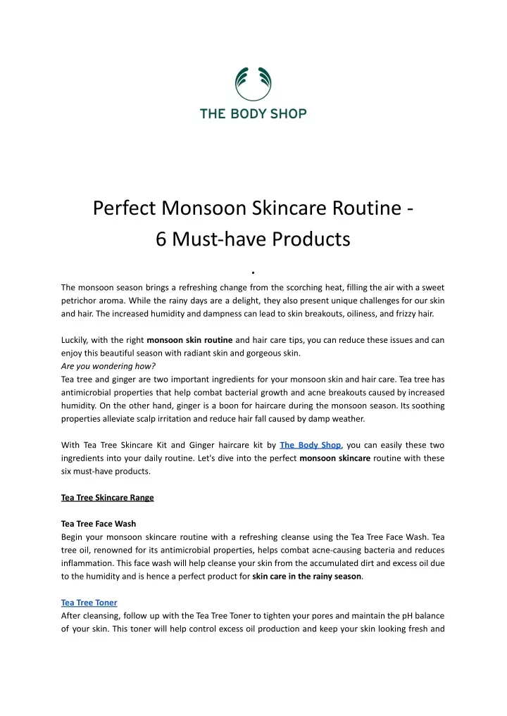 perfect monsoon skincare routine 6 must have