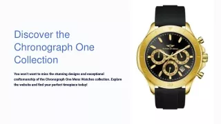 Elevate Your Style with Chronograph One Men's Watches