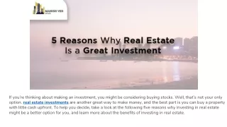 5 Reasons Why Real Estate Is a Great Investment