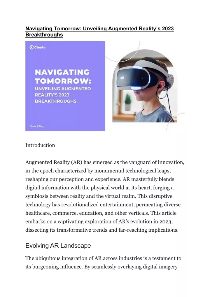 navigating tomorrow unveiling augmented reality