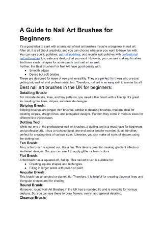 a guide to nail art brushes for beginners