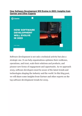 how software development will evolve in 2023