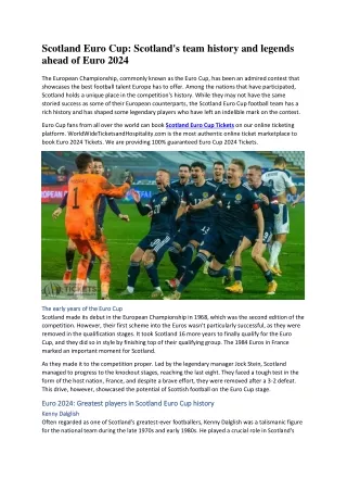 Scotland Euro Cup Scotland's team history and legends ahead of Euro 2024