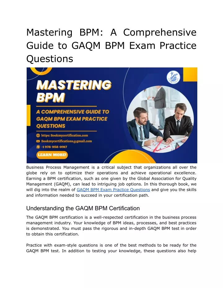 mastering bpm a comprehensive guide to gaqm