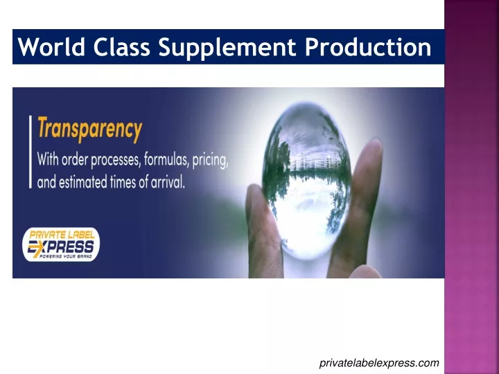world class supplement production