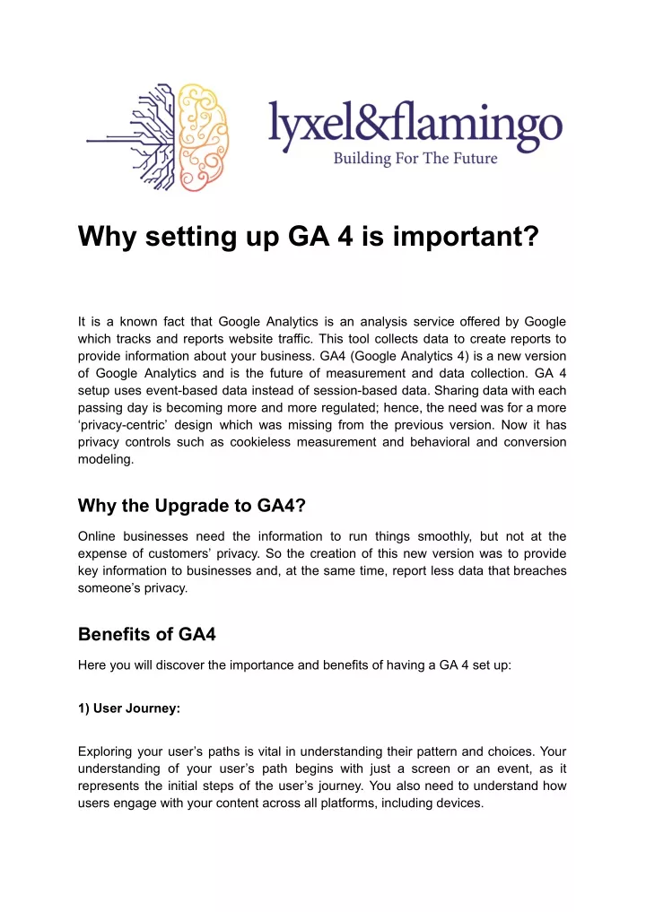 why setting up ga 4 is important