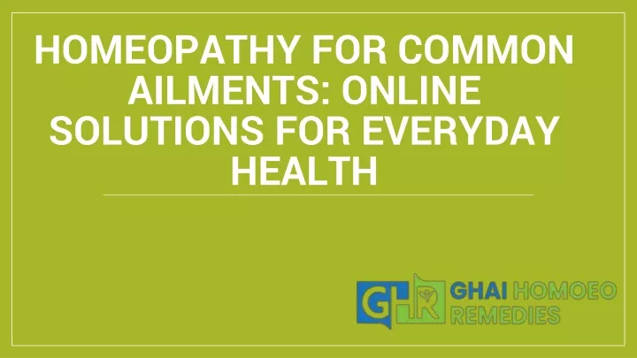homeopathy for common ailments online solutions for everyday health