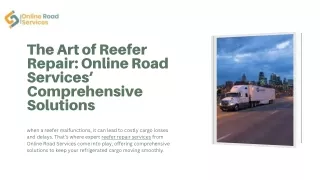 The Art of Reefer Repair Online Road Services’ Comprehensive Solutions