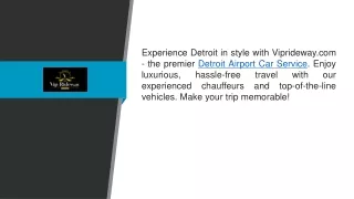 Detroit Airport Car Service | Viprideway.com