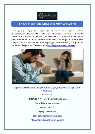 6 Regular Marriage Issues that Astrology Can Fix