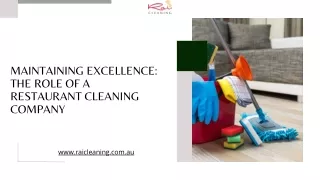 Maintaining Excellence The Role of a Restaurant Cleaning Company