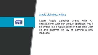 Arabic Alphabets Writing  Al-dirassa