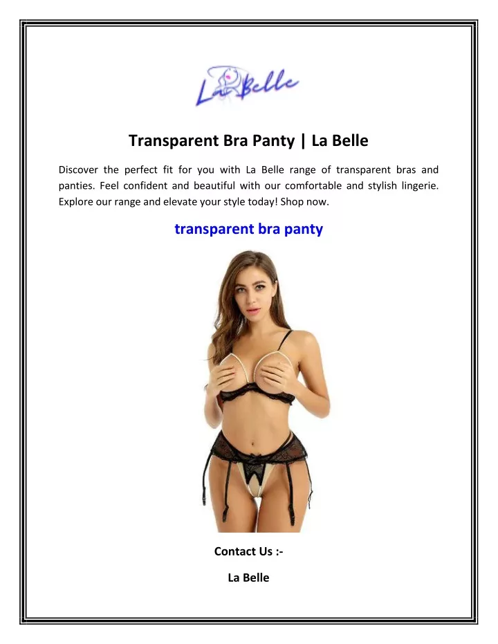 transparent bra panty la belle