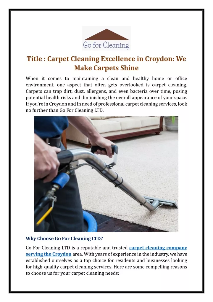 title carpet cleaning excellence in croydon