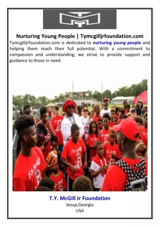 Nurturing Young People Tymcgilljrfoundation.com