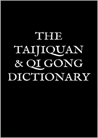 Epub The Taijiquan   Qi Gong Dictionary